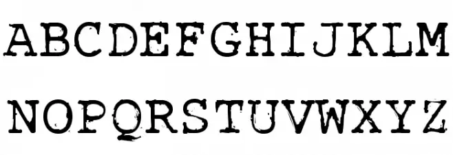 RoughTypewriter Schriftart Groß