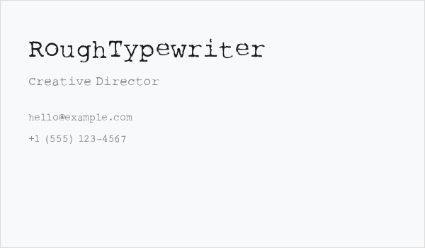 RoughTypewriter Business Card