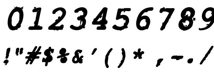 Rough_Typewriter Bold Italic Font OTHER CHARS