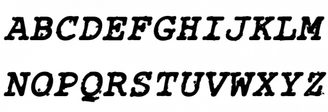 Rough_Typewriter Bold Italic फ़ॉन्ट अपरकेस