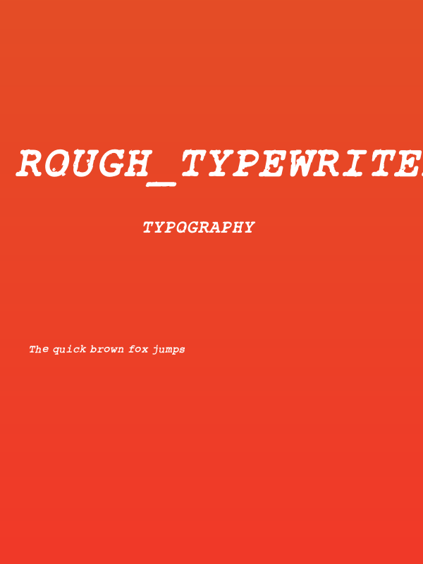 Rough_Typewriter Bold Italic Poster