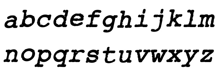 Rough_Typewriter Bold Italic Font LOWERCASE