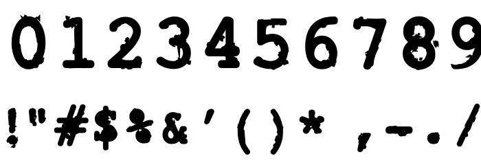 Rough_Typewriter Bold Font OTHER CHARS