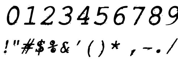 Rough_Typewriter Italic Font OTHER CHARS