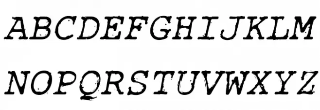Rough_Typewriter Italic Шрифта ВЕРХНИЙ