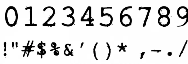 Rough_Typewriter Font OTHER CHARS