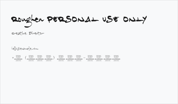 Roughen PERSONAL USE ONLY Business Card