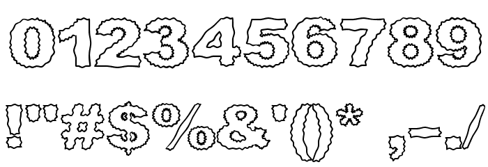 Roughhewn Outline Font OTHER CHARS