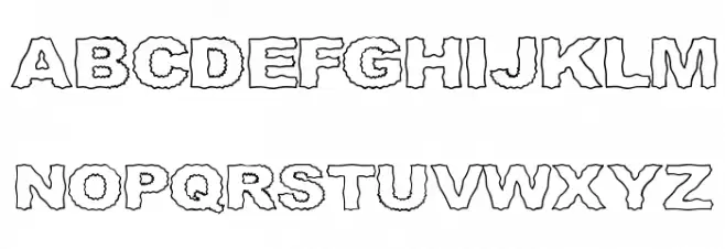 Roughhewn Outline Caratteri MAIUSCOLE