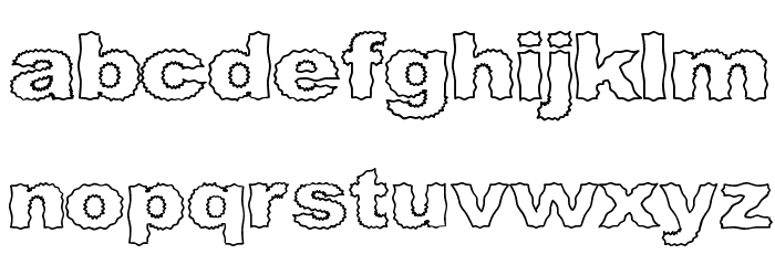Roughhewn Outline Font LOWERCASE