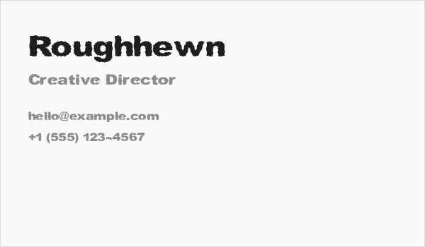 Roughhewn Business Card
