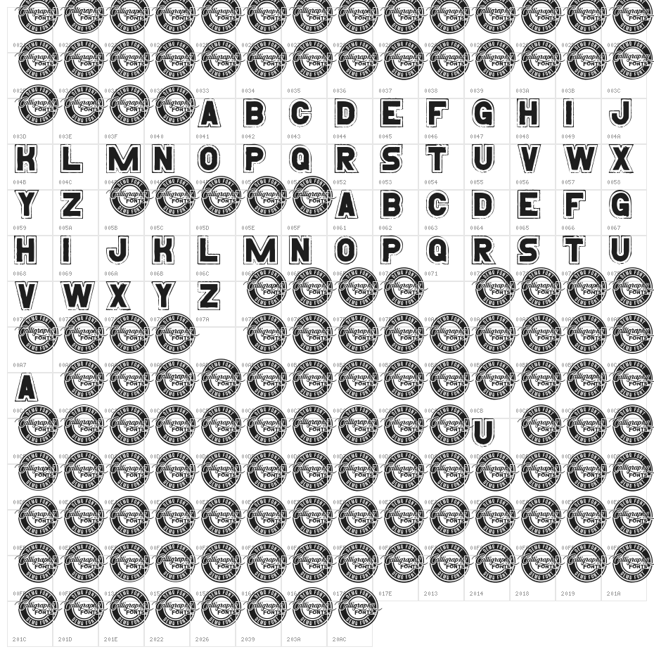 Roughstar Demo Character Map