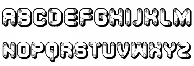 Rouleaux Hollow Regular Font Litere mici