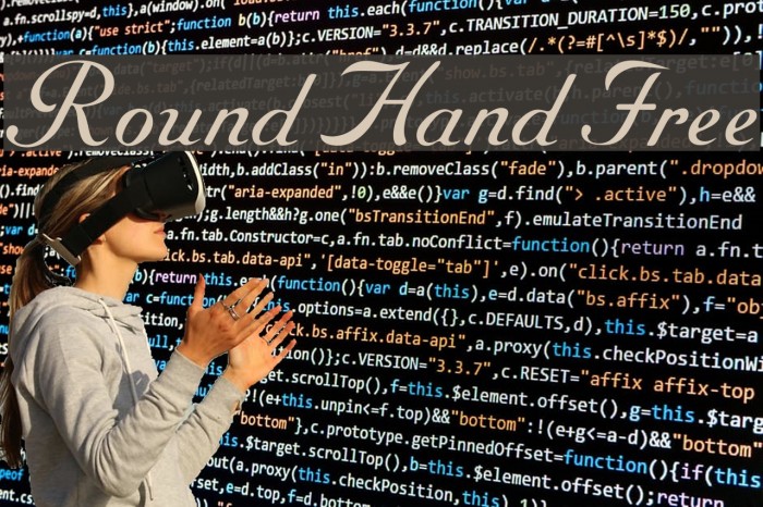 RoundHandFree Font examples