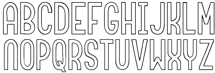 Roundabout Outline Schriftart Kleinbuchstaben