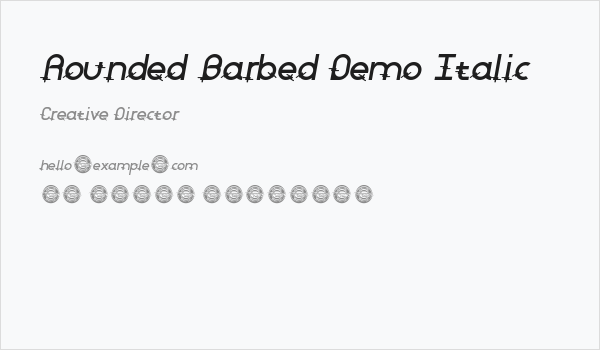 Rounded Barbed Demo Italic Business Card