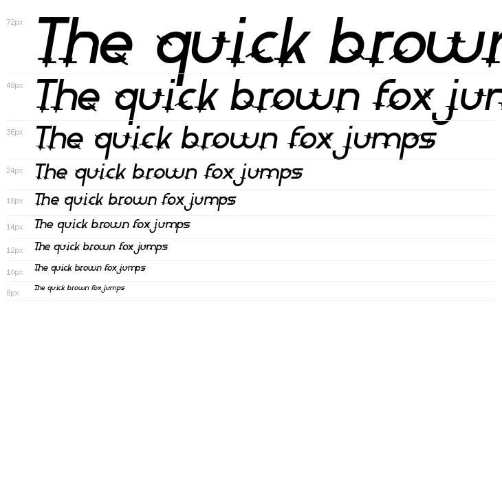 Rounded Barbed Demo Italic Waterfall