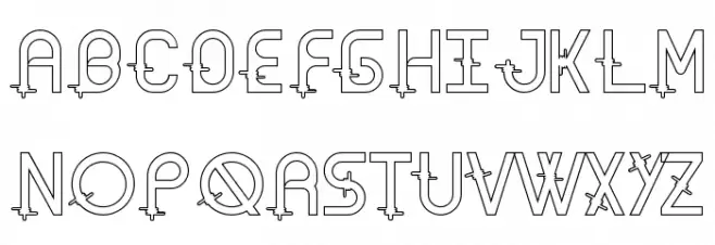 Rounded Barbed Demo Outline Шрифта ВЕРХНИЙ