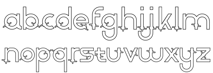 Rounded Barbed Demo Outline Font LOWERCASE