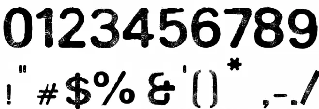 Rounded Eroded Шрифта ДРУГИЕ символов