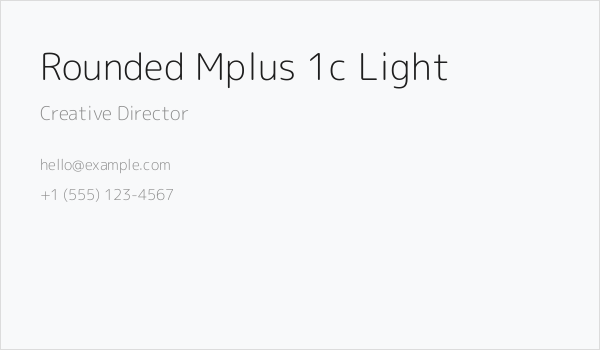 Rounded Mplus 1c Light Business Card