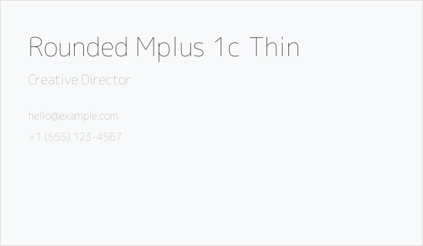 Rounded Mplus 1c Thin Business Card