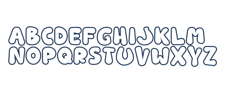 Rounded Robin Outline Outline फ़ॉन्ट अपरकेस