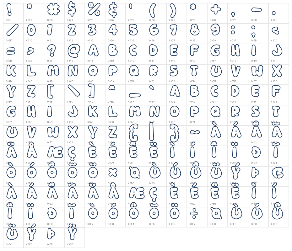 Rounded Robin Outline Outline Character Map