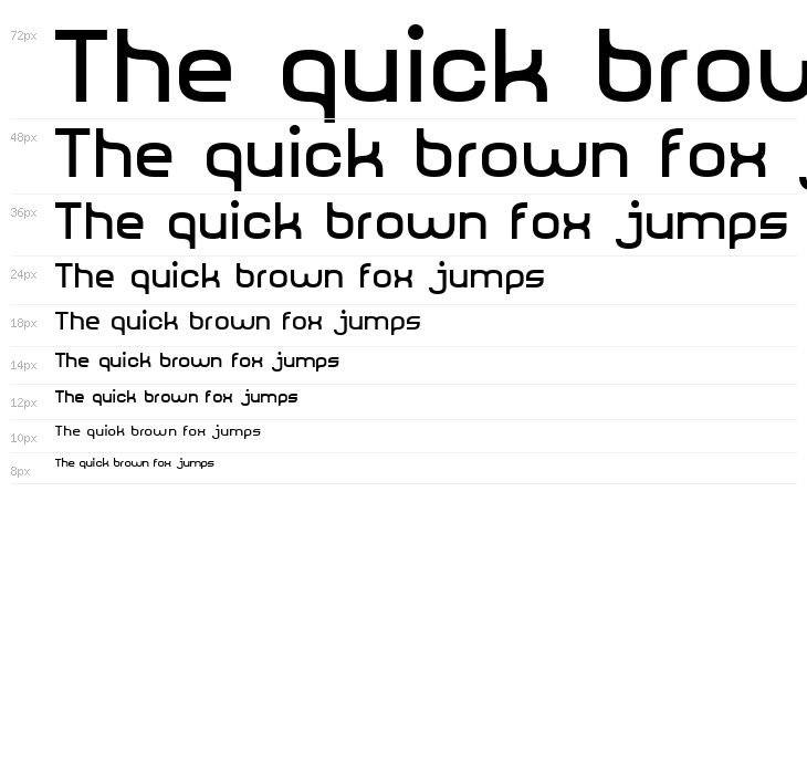 Rounded Sans Serif 7 Waterfall