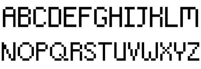 RoundedPixel Regular फ़ॉन्ट अपरकेस