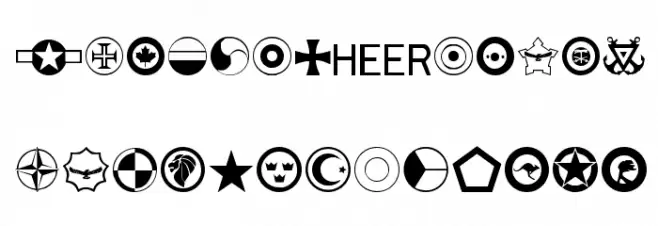 Roundels Fonte MAIÚSCULAS