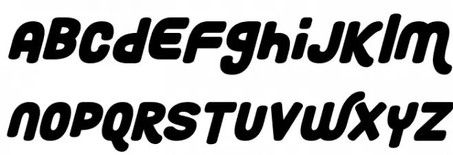 Roundy Rainbows Italic Font Litere mari