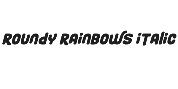 Roundy Rainbows Italic Logo