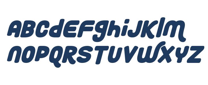 Roundy Rainbows Italic Lowercase