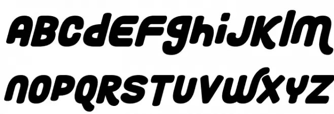 Roundy Rainbows Italic फ़ॉन्ट लोअरकेस