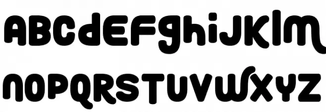 Roundy Rainbows Font LOWERCASE