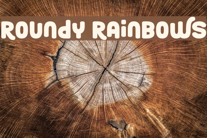 Roundy Rainbows Font examples
