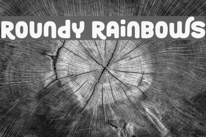Roundy Rainbows Font examples