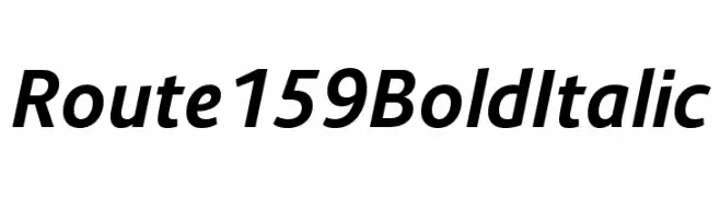 Route 159 Bold Italic  Frei Schriftart Herunterladen