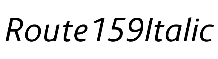 Route 159 Italic Font