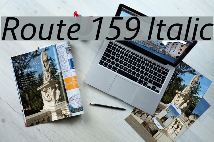 Route 159 Italic Font examples