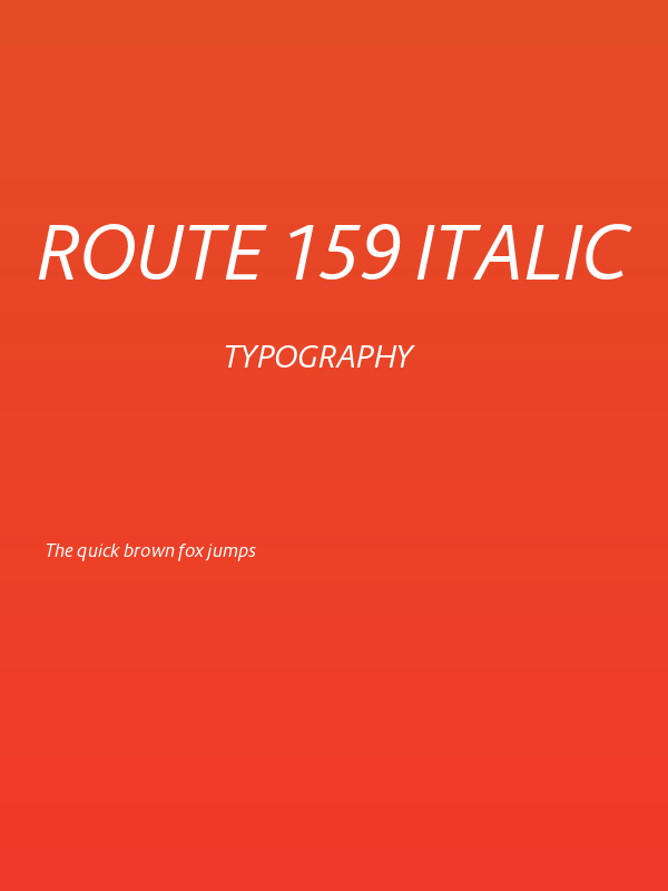 Route 159 Italic Poster