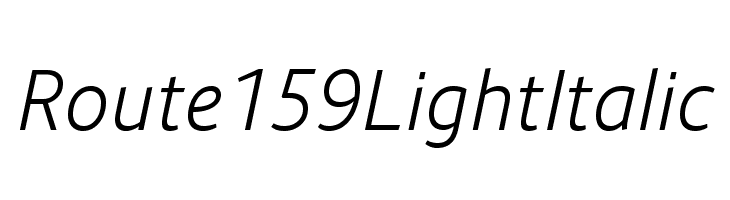 Route 159 Light Italic Font