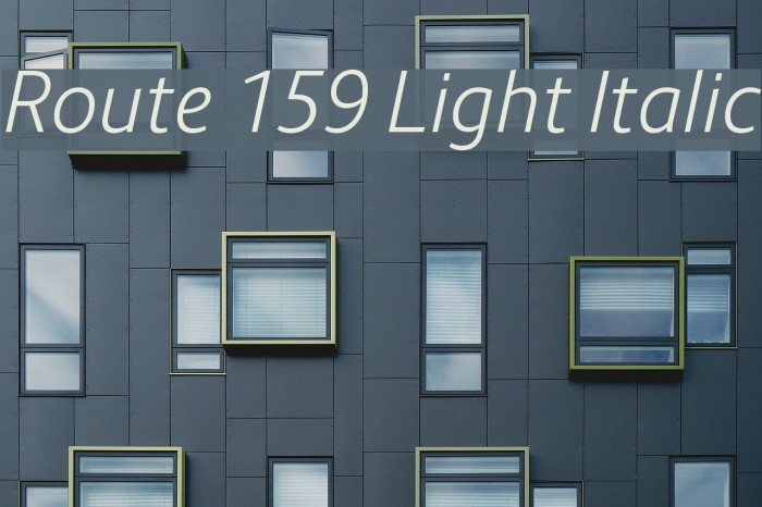 Route 159 Light Italic Font examples