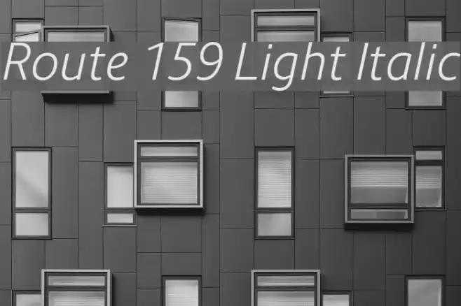 Route 159 Light Italic Шрифта examples