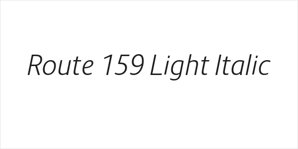 Route 159 Light Italic Logo