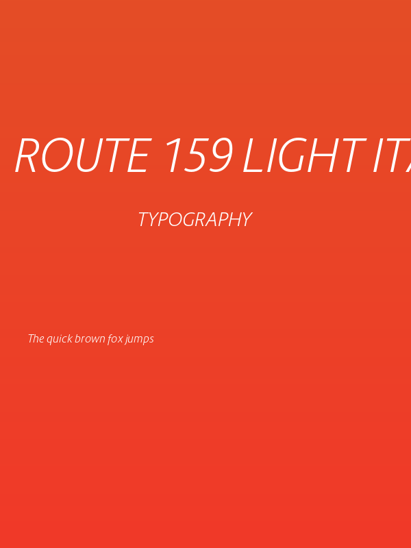 Route 159 Light Italic Poster