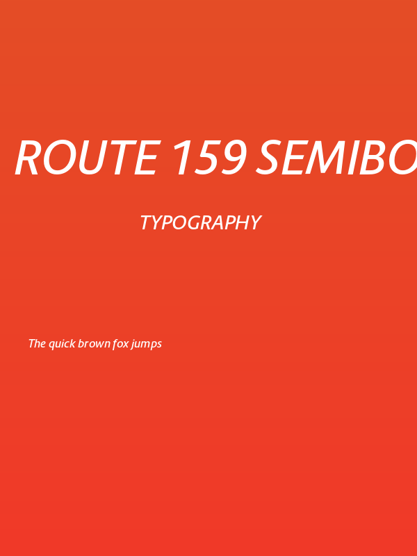 Route 159 SemiBold Italic Poster