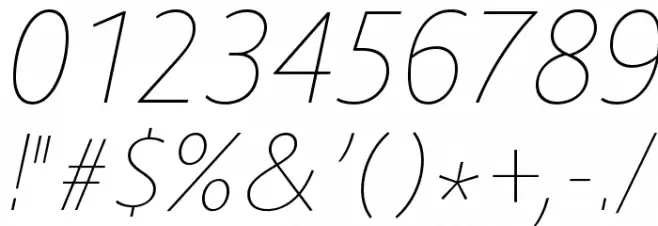 Route 159 UltraLight Italic Шрифта ДРУГИЕ символов