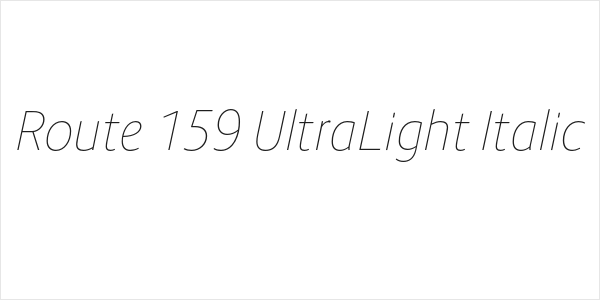 Route 159 UltraLight Italic Logo